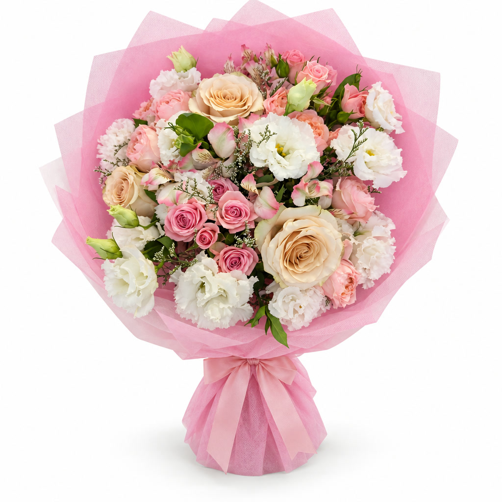 Pink & White Mix — Basta Flowers, Limassol