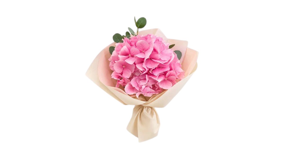 Pink Hydrangea Bouquet — Basta Flowers, Limassol