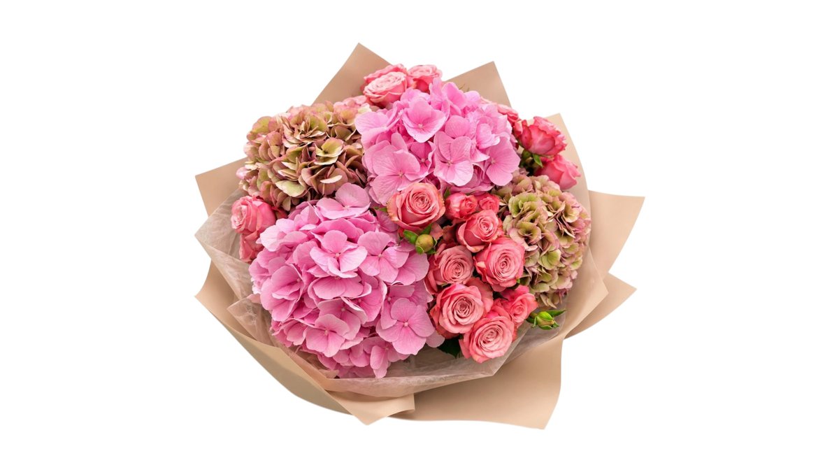 Pink Hydrangea Bouquet · Grand — Basta Flowers, Limassol